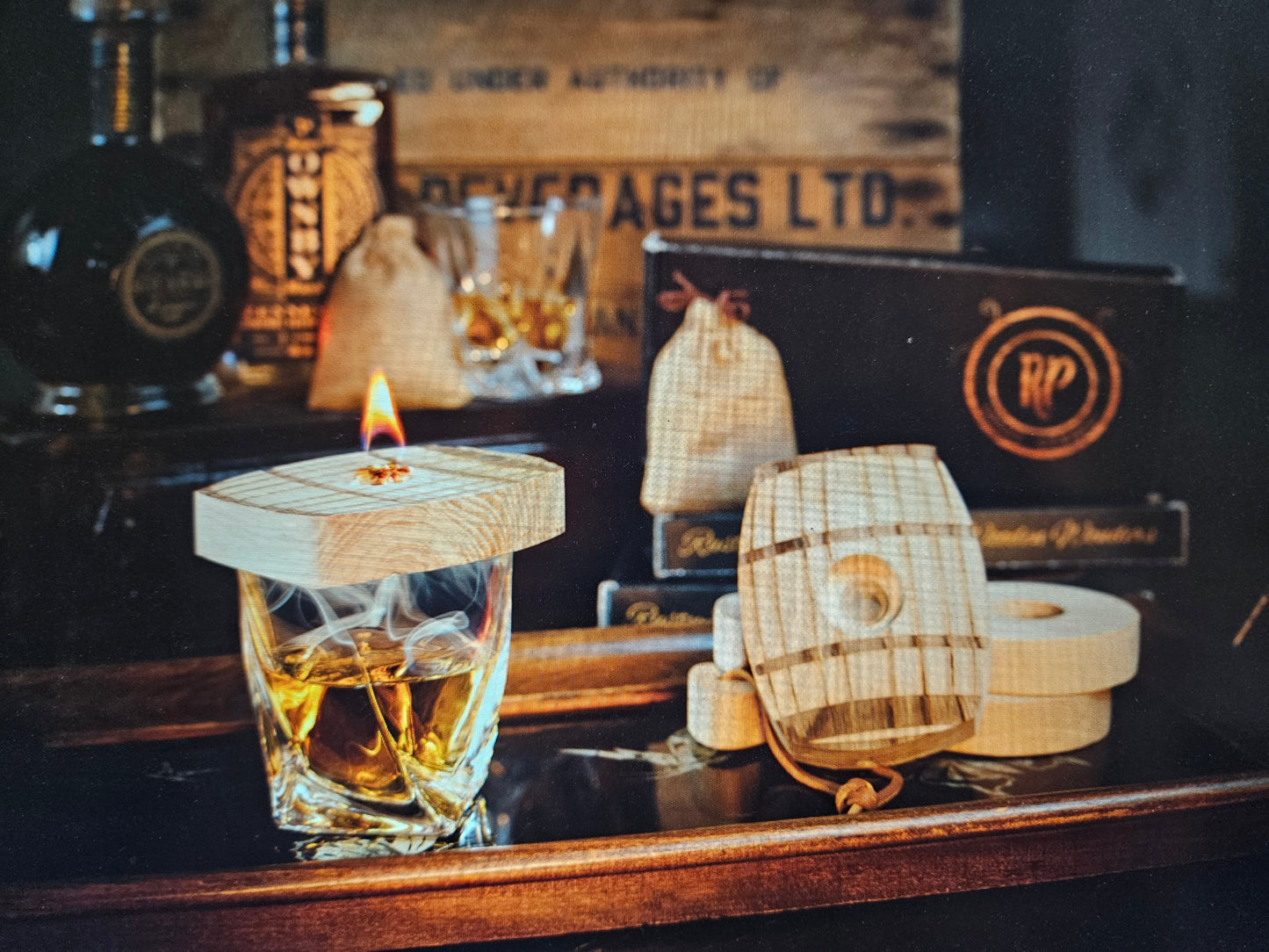Wooden Barrel Whiskey Smokers