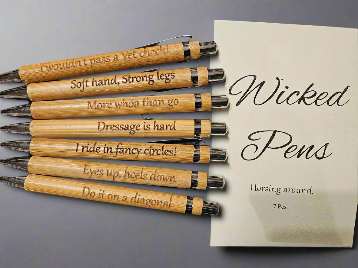 'Horsing Around' Puns Engraved Ink Pens