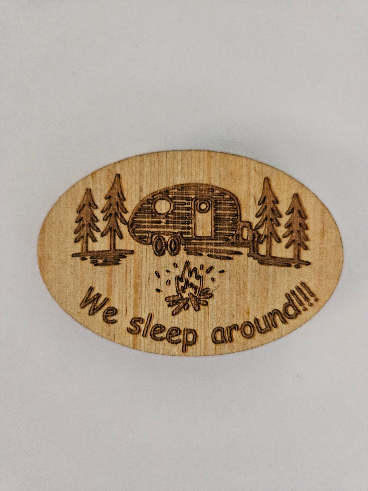 Camping theme refrigerator magnets