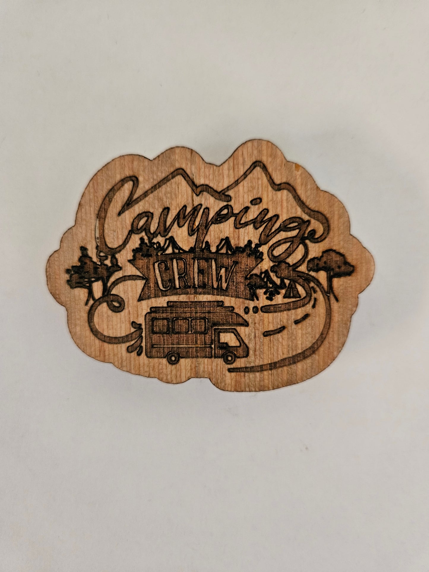 Camping theme refrigerator magnets