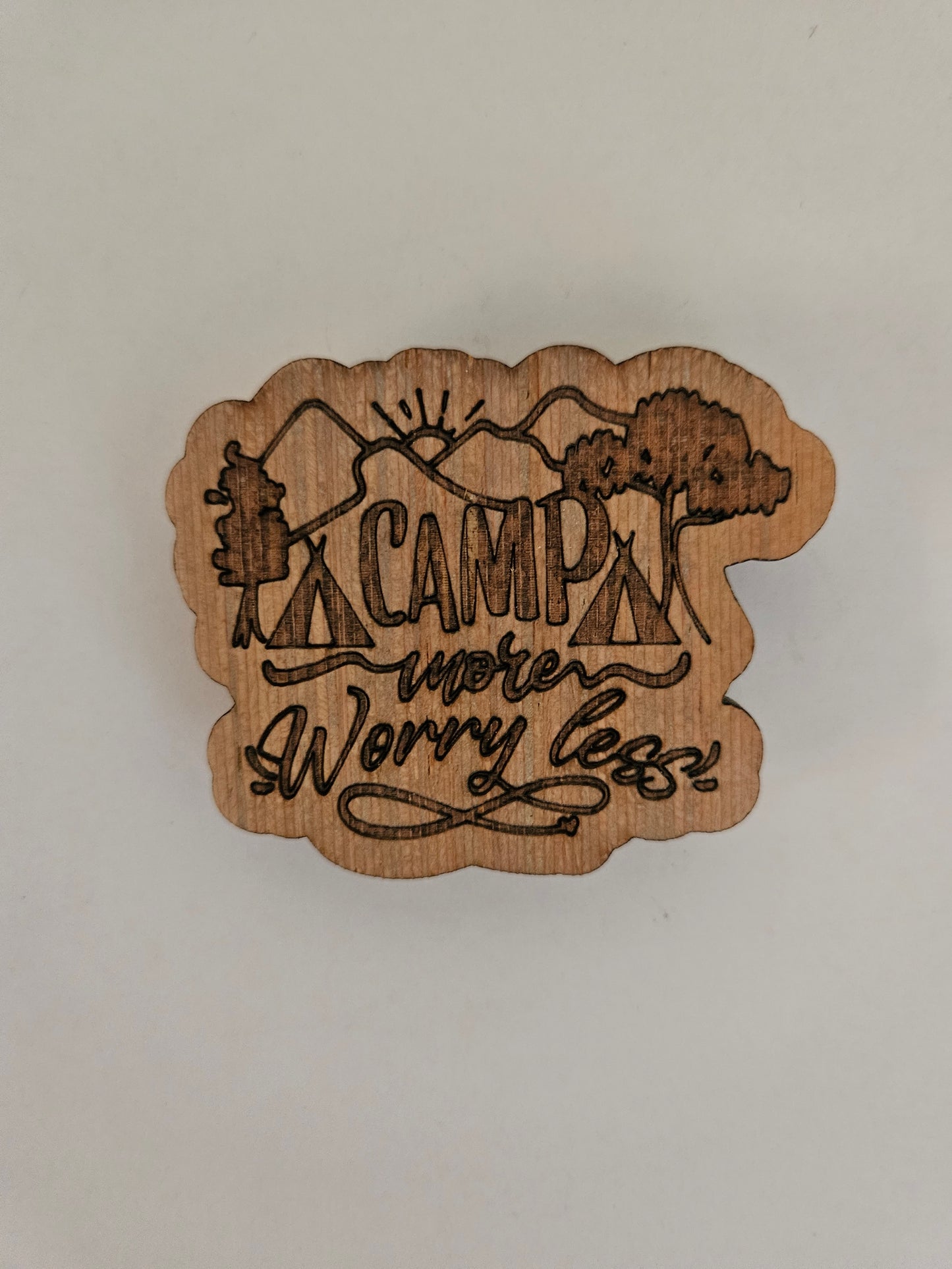 Camping theme refrigerator magnets