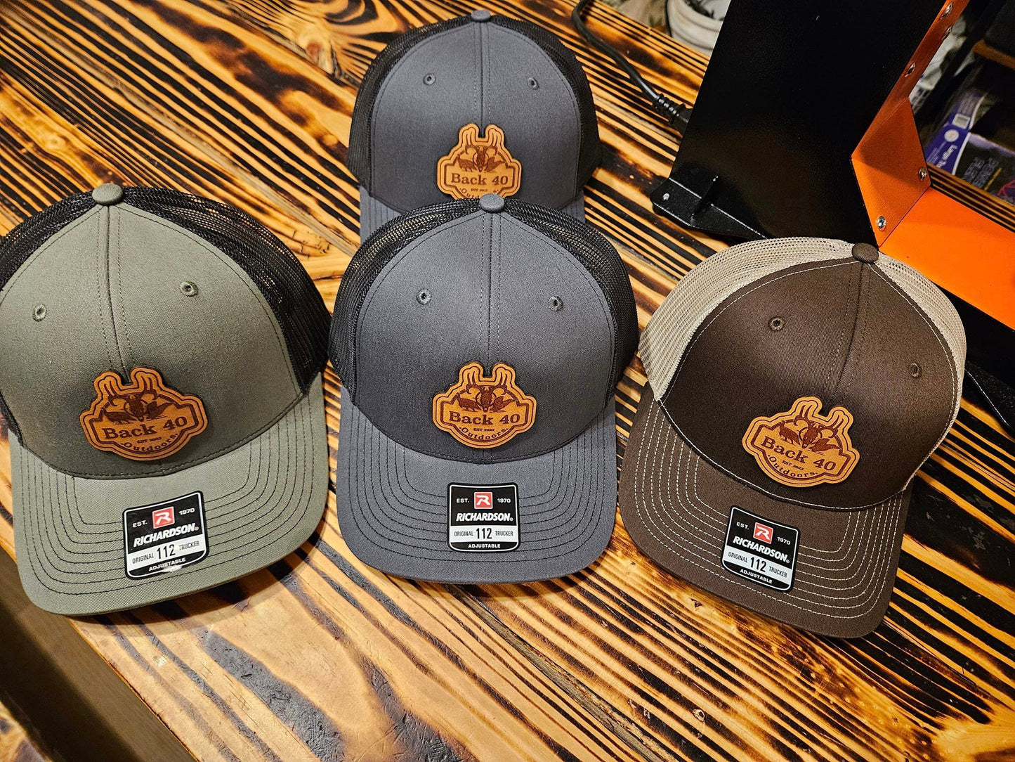 Leather patch hats