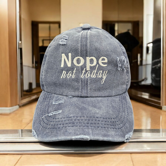 'Nope Not Today' Criss-cross pony tail Hat