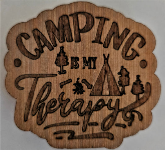 Camping theme refrigerator magnets